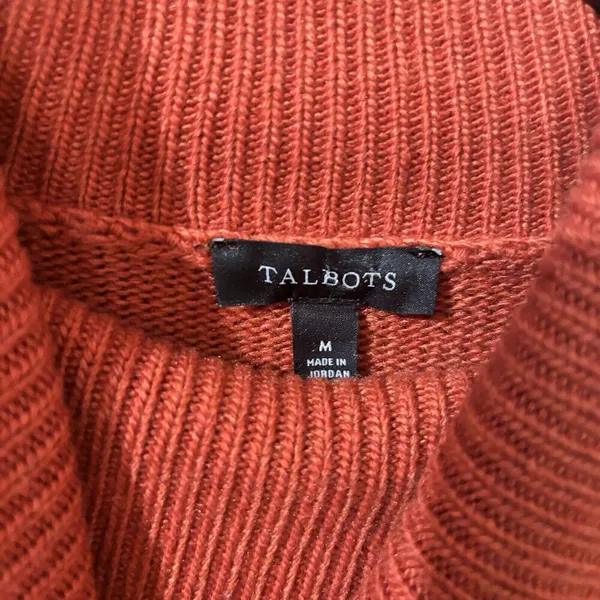 Talbots Tunic Sweater Womens Medium Orange Turtleneck Stretch Pullover - Image 7