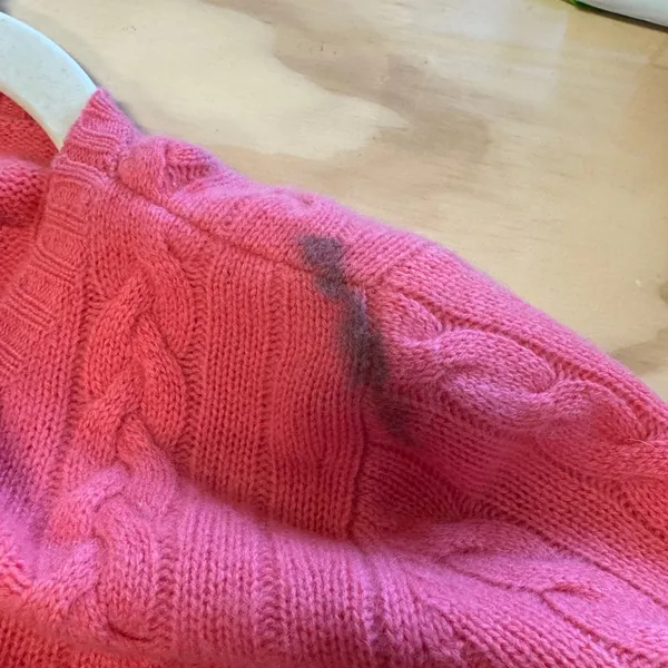 Calypso Christiane Celle 100% Cashmere Cable Knit Crewneck Sweater Coral Pink Sm - Image 8