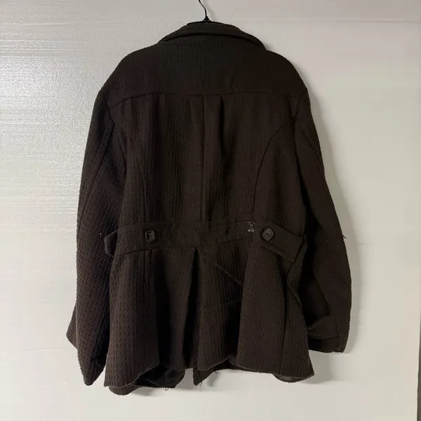 Ashley Stewart Coat Women Plus Size 26 Brown Textured Square Button Wool Blend - Image 7