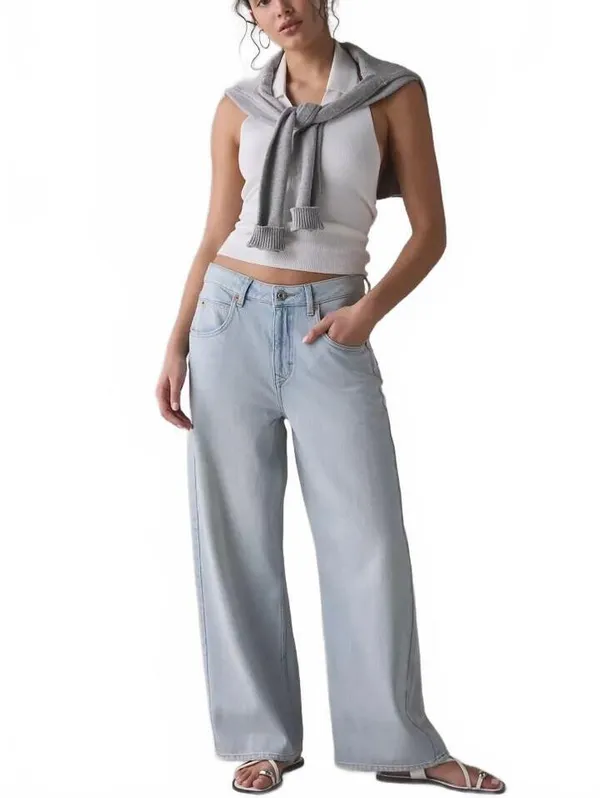 UO BDG Jaya Baggy Low-Rise Boyfriend Jeans Urban Outfitters NWT Blue Indigo 33 - Image 4