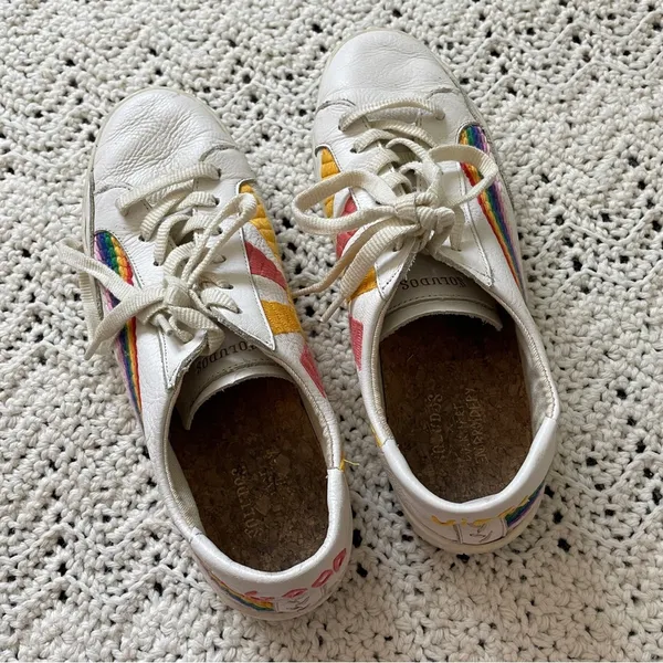 Soludos x Lockhart Embroidery Ibiza Sneakers Rainbow Wave Sun White (Size 8.5) - Image 11