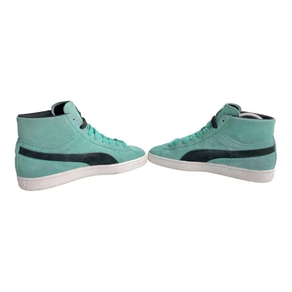 Puma Suede Classic Mid High Top Sneakers Mint Tiffany Blue Black Womens Size 8 - Image 9