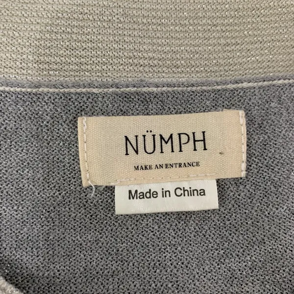 Anthropologie Numph Knit Top Small Gray Sleeveless Shimmer Minimalist Chic - Image 5