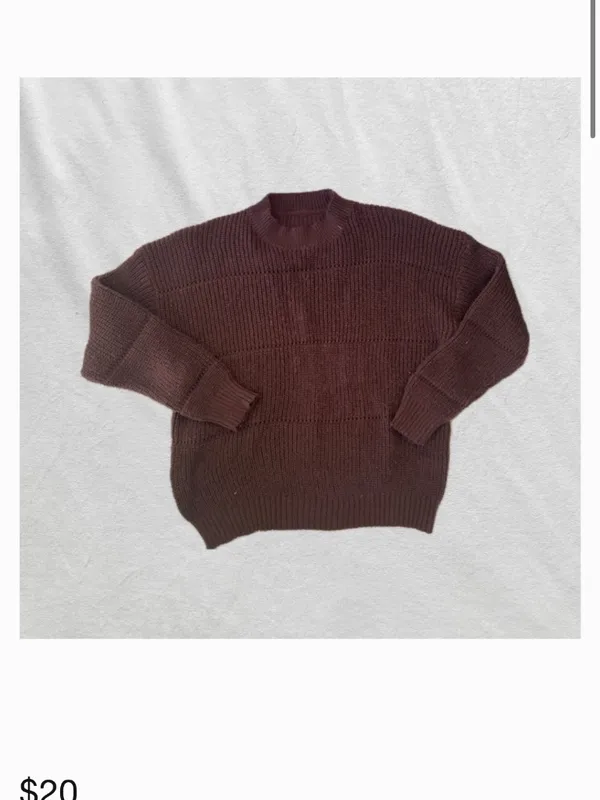 Brown mockneck knit sweater Size M - Image 2