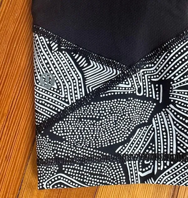 Lululemon Pace Rival Crop (Full-On Luxtreme) in Dottie Tribe White Black Size 6 - Image 6