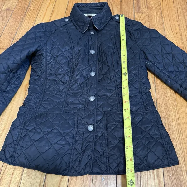 Burberry Brit Kencott Diamond Quilted Black Snap Close Nova Check Lined Jacket‎ - Image 10