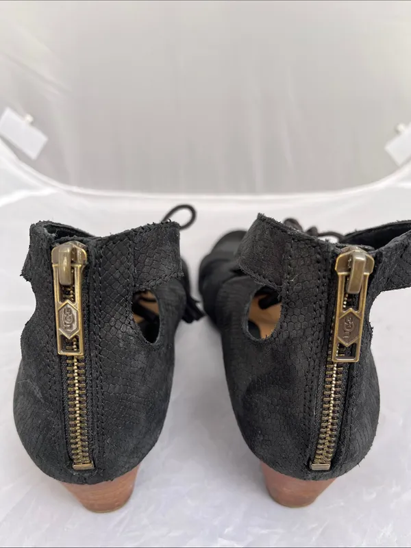 UGG Yasmin Snake Embossed Leather Wedge Sandals - Size 8.5 - Image 8