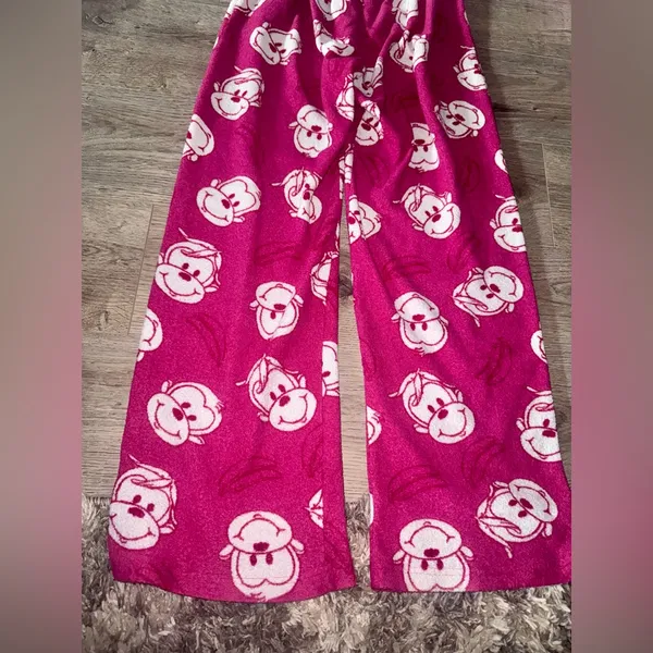 Vanity vintage Y2K pink monkey lounging pants with bananas - Image 8