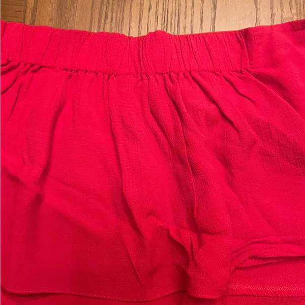 Free People Gia Red Crepe‎ Strapless Flounce Top & Wide Leg Pants Set Size Small - Image 16