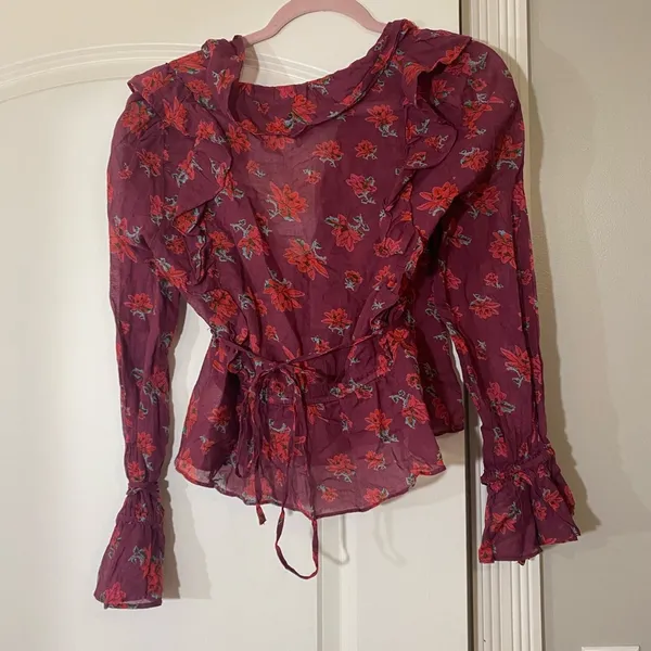 Free People Amanda‎ Ruffle Long Sleeve Top NWT - Image 7
