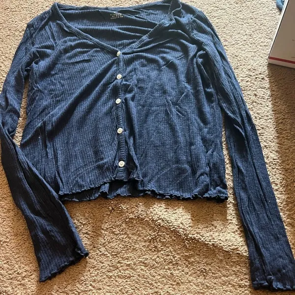Aerie‎ medium blue blouse - Image 4