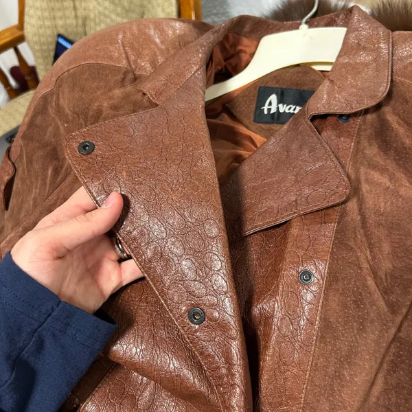 AVANTI Womens Brown Suede Leather Mix Jacket Size S‎ - Image 10
