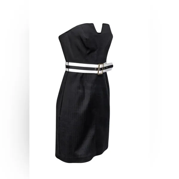 Trina Turk - Black Strapless Dress W/ Belt Sz 0 (b8.1) - Image 3