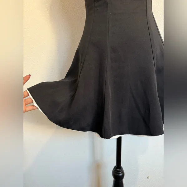 Musera Strapless Black & White Fit-and-Flare Dress | Size Small - Image 3