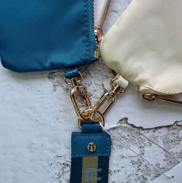 Lululemon Dual Pouch Wristlet Blue/Beige - Image 2