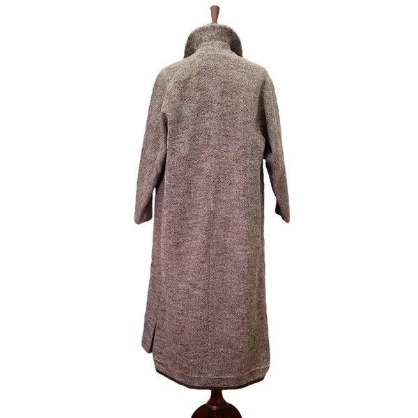 Vintage 1950s Tweed Maxi Coat Small Brown Hand Tailored Dumas California - Image 4
