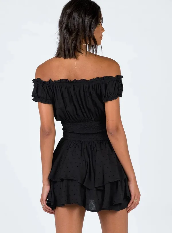 Princess Polly THE LOVE GALORE ROMPER BLACK - Image 3
