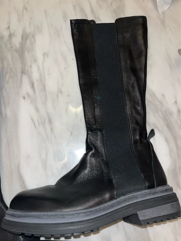 Emanuele Crasto Black Leather Chelsea Boots Made In Italy EU 37 - Image 5
