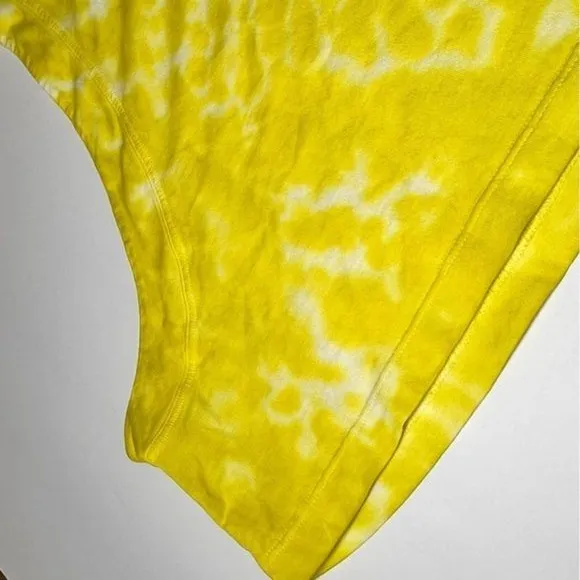NWOT Lululemon All‎ Yours Cropped Cotton Tank Top Tie Dye Yellow Size 12 - Image 6