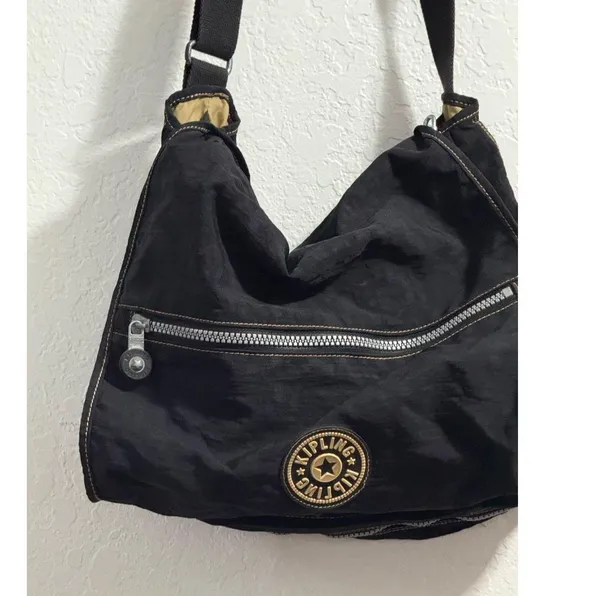 KIPLING Black WOMENS MEDIUM SHOULDER BAG PURSE SATCHEL Travel 17x12 - Image 2