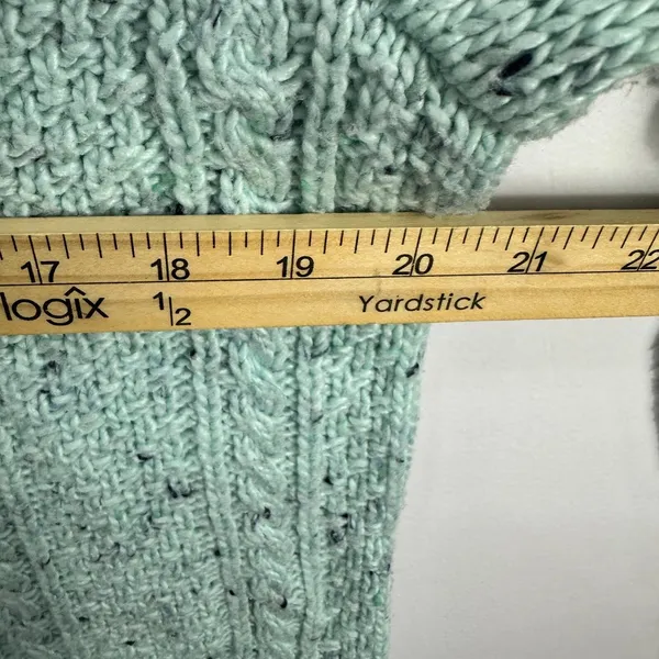 Talbots Mint Cable Knit Sweater L Fisherman‎ Old Money Coastal Grandma Preppy - Image 5