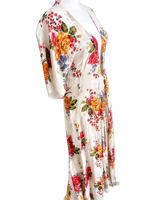 Reformation Winslow Floral Wrap Short Sleeve Maxi Dress - Size XS - Image 4