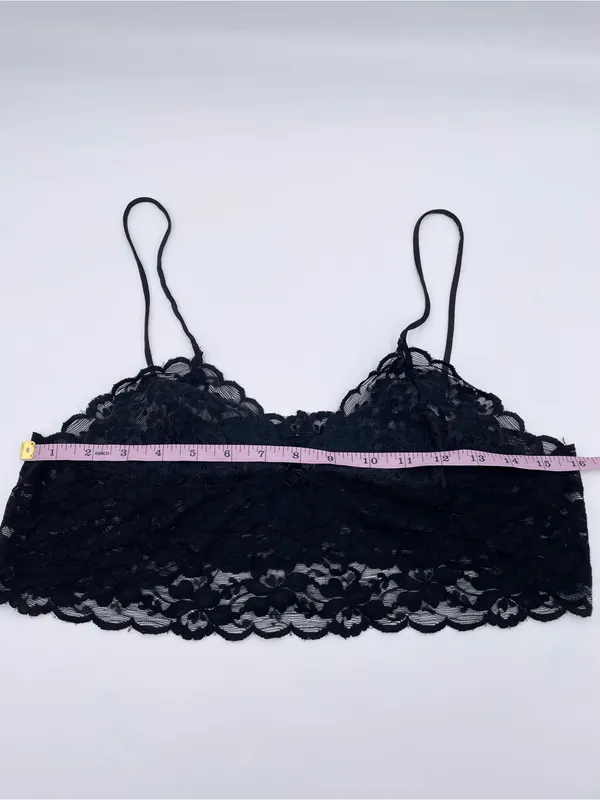 Vintage 80s 90s Alana Gale Sheer Black Lace Bralette Cami Small Dark Coquette - Image 11