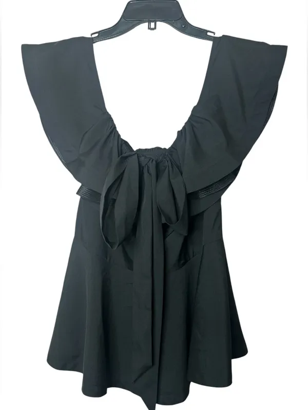 Mare Mare Off The Shoulder Bow Top Size Large Black - Image 3