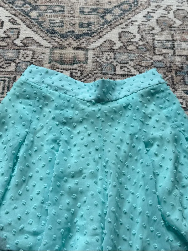 Lucy in the Sky Aqua Green Flowy Shorts Elastic Waist Lined Textured Lightweight Women’s XS/S - Image 2