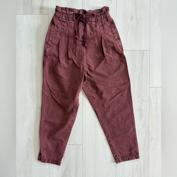 Free People Margate Pleated Indiepop Paper bag Trouser Pant size xs - Image 9