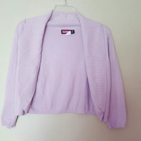 Say What? Purple Cardigan, Size Large - Image 4