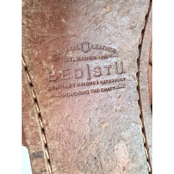 Bed Stu Brown Leather Caged Gladiator Flat Sandals‎ Size 8 - Image 4