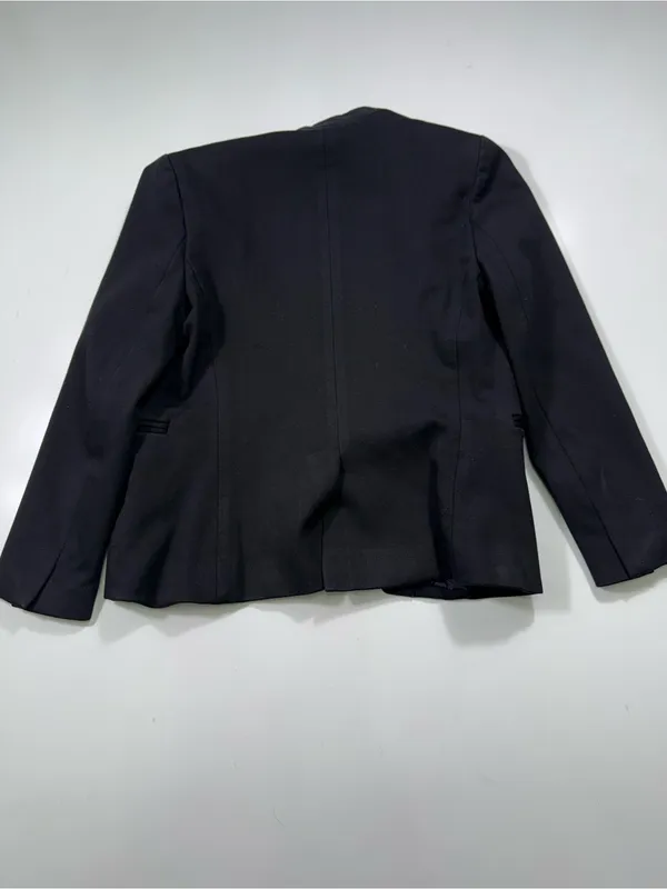 J. Crew Collarless Black Single-Breasted Tailored Blazer - Image 8