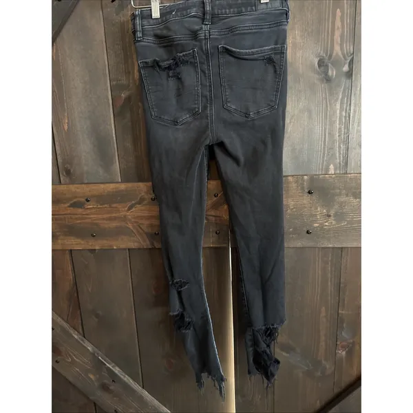 American Eagle Womens 4 Black‎ Next Level Stretch Super High Rise Jeggings - Image 3