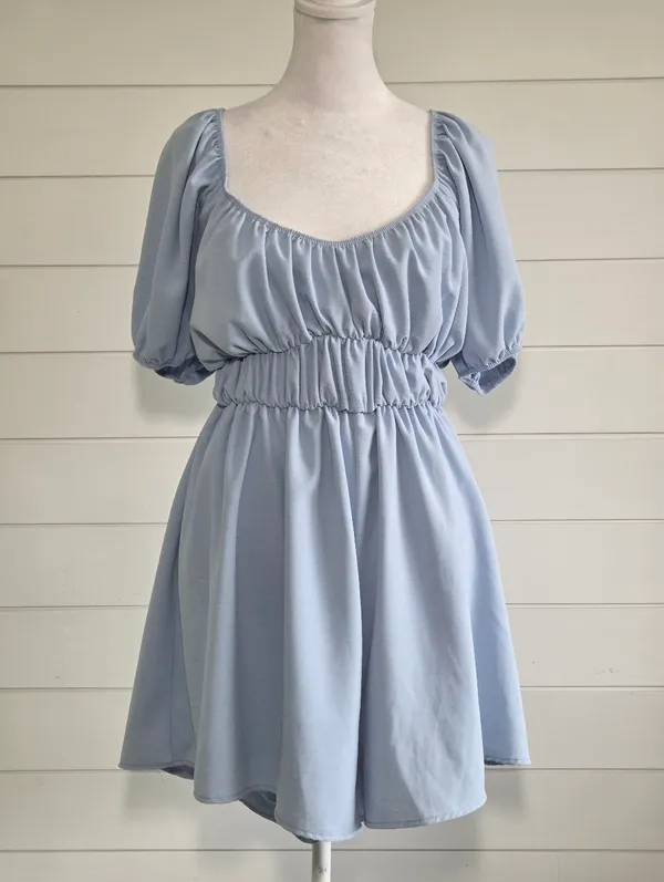 ARULA Light Blue Puff Sleeve Romper Size L-XL - Image 2