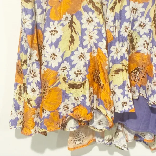 Free People Size Medium Sugar Crush Mini Dress Cobalt‎ Combo Floral - Image 5