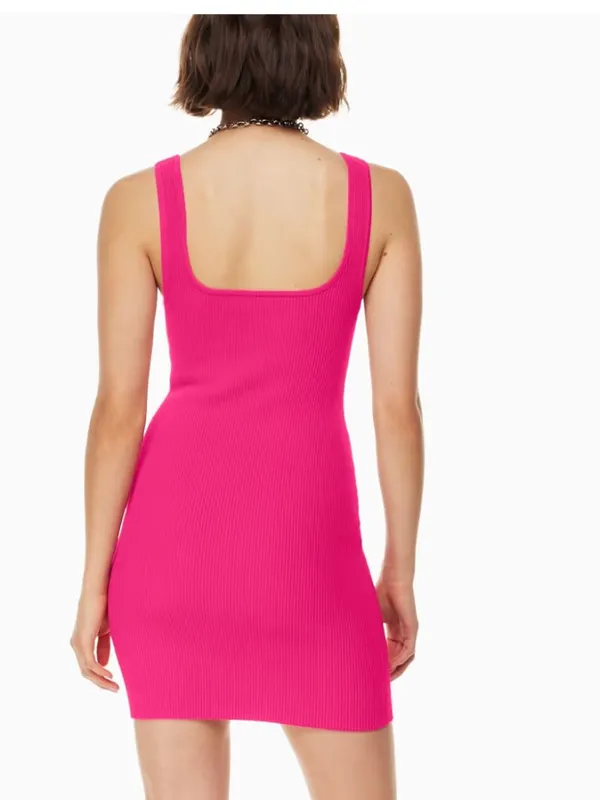 Babaton Sculpt Knit Squareneck Mini Dress red - Image 6