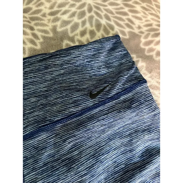 Nike Legend Dri-FIT Cropped Leggings‎ size Small Capri Blue Space Dye 90s Sporty - Image 2