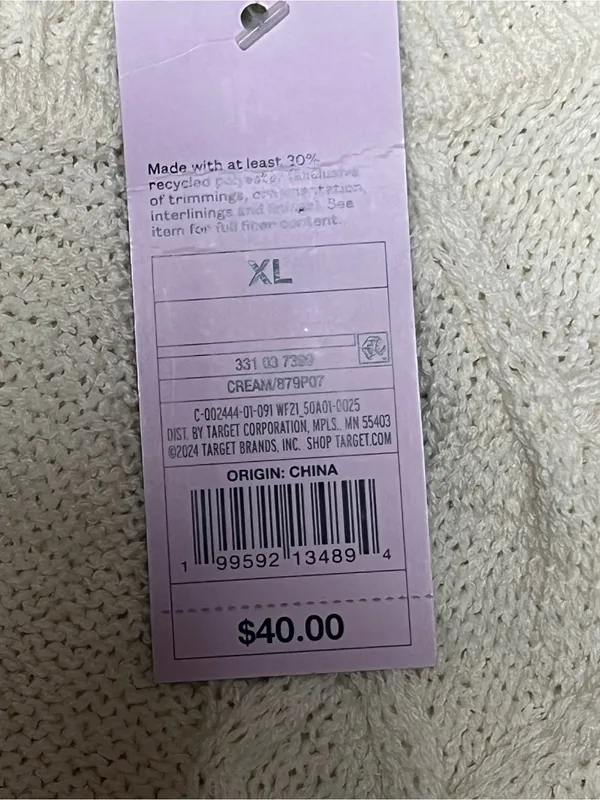 NWT Wild Fable Cream Heart Button Cable Knit Cardigan Size XL - Image 4