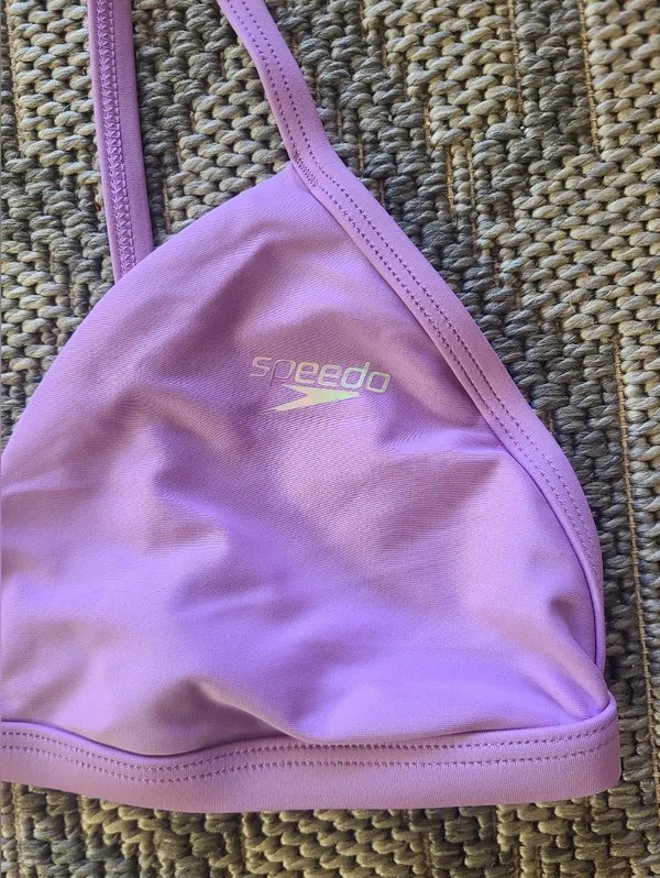 Speedo Women's Purple Triangle Swim Top only MEDIUM - Image 3