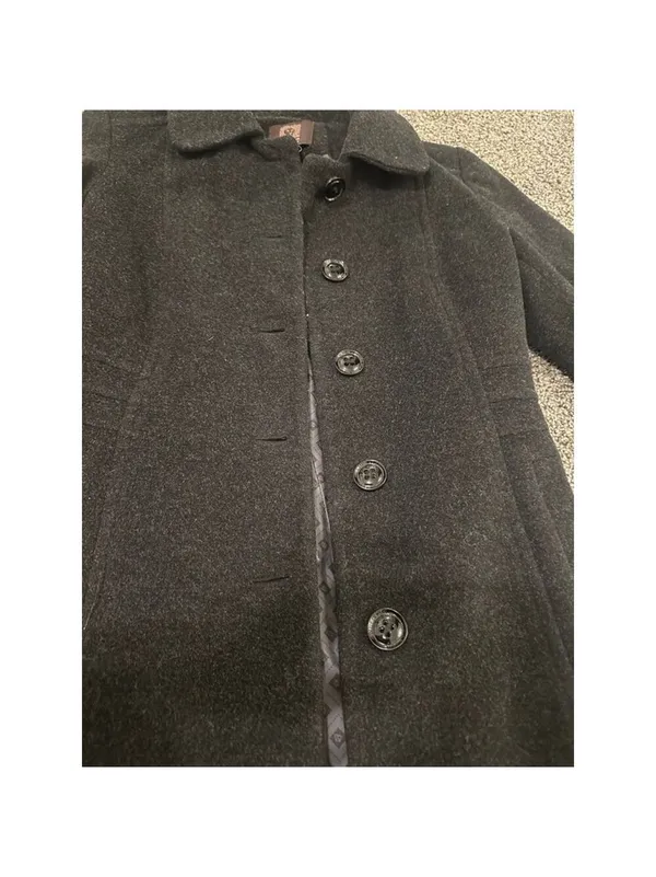Anne Klein Gray Black Wool Blend Pea Coat Petite 8 - Image 10