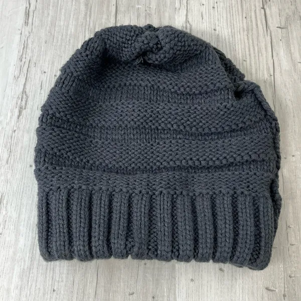 Brook + Bay Dark Gray Knit Slouchy Winter Warm Beanie Hat - Image 5