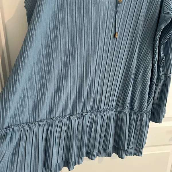 Free People Can’t Help It Pleated Mini Dress Blue Size M - Image 5