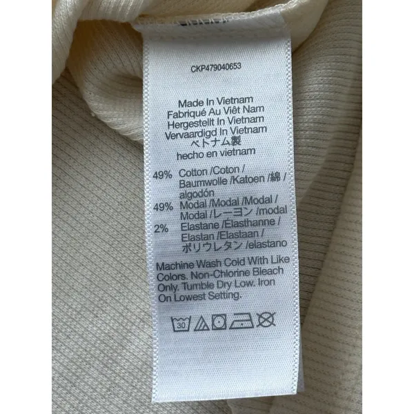 Madewell NWT Angled Neck Long‎ Sleeve Top Women's XL Antique Cream Beige - Image 7