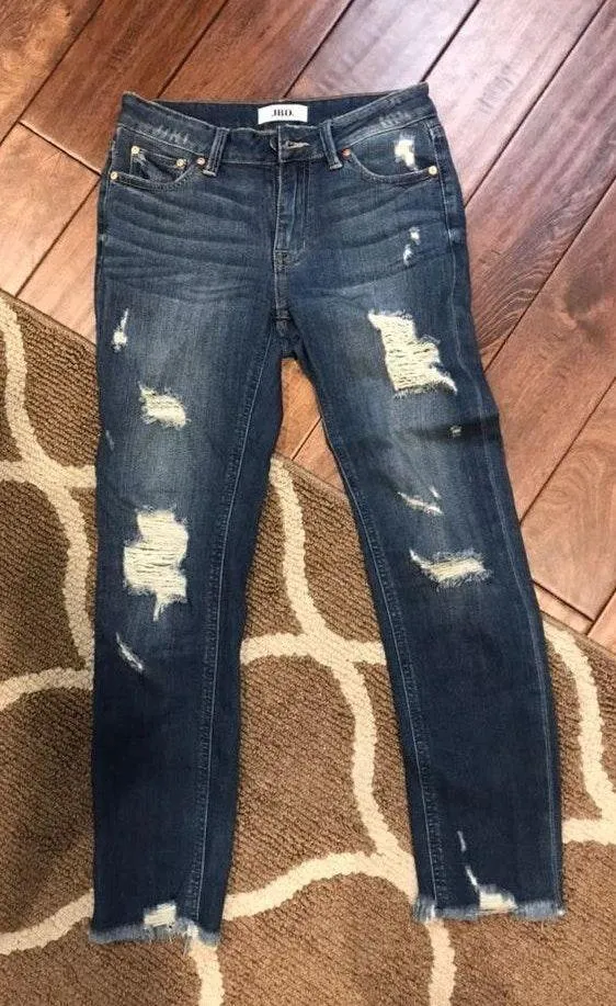 Just Black Denim Ripped dark blue jeans - Image 2