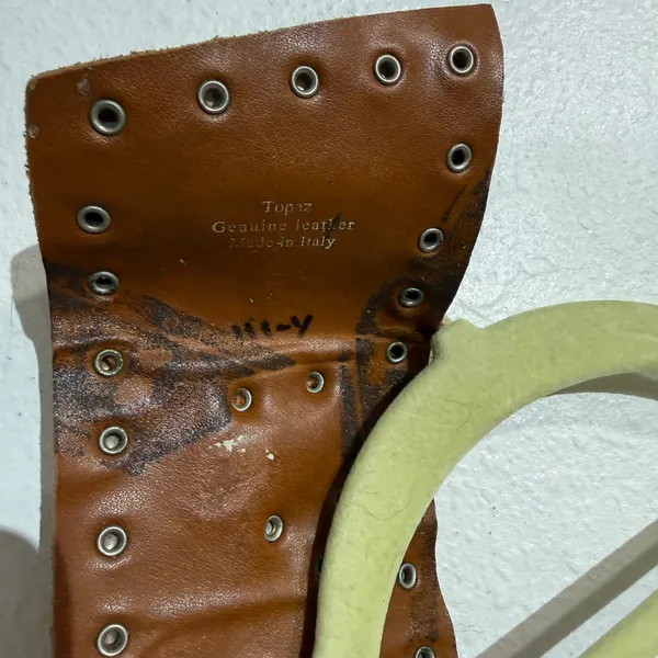 Topaz Brown Genuine Leather Studded Made in Italy Vintage Belt - Image 8