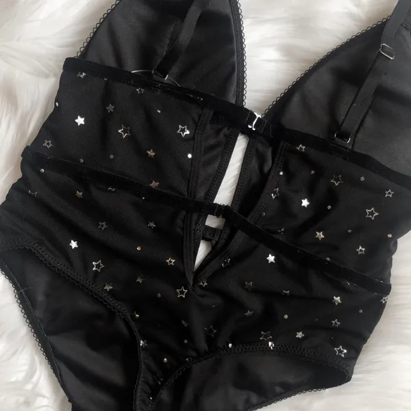 Forever 21 Black And Silver Star Bodysuit, Brand New! - Image 8