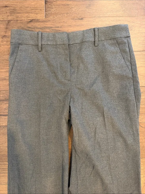 LOFT Gray Tailored Wide Leg Cropped Dress Pants Size 4 - C36-073 - Image 4