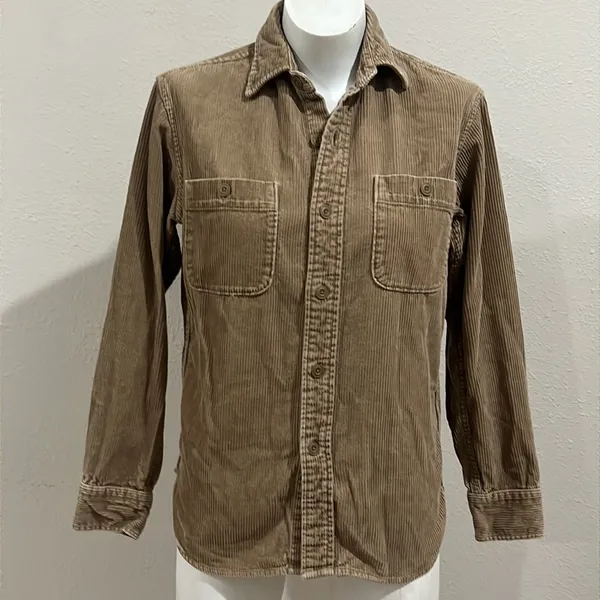 Uniqlo tan corduroy button up shirt - Image 2