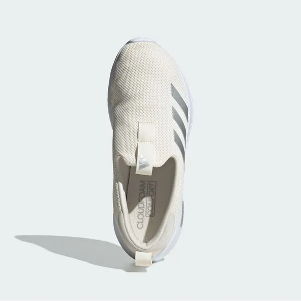 NWT Adidas Cloudfoam Move Lounger Shoes Slip On Off White / Silver Metallic - Image 3